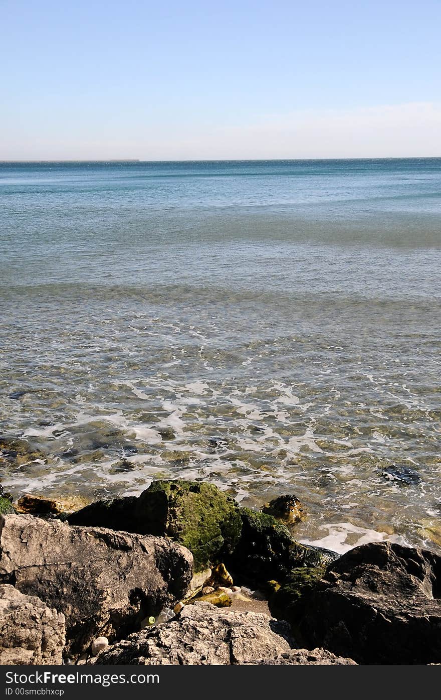 Sea shore in a romanian resort at Black Sea