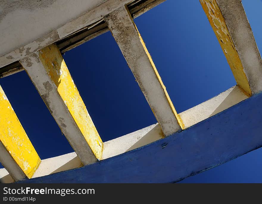 Roof details against blue sky