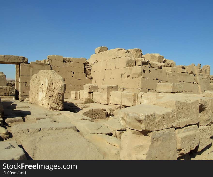 Ancient ruins in Karnak temple from Luxor