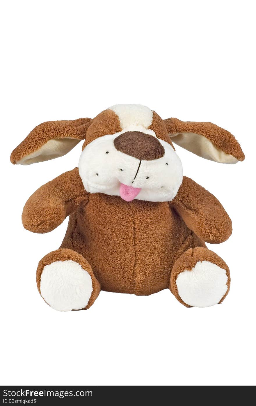 Plush dog on the white background