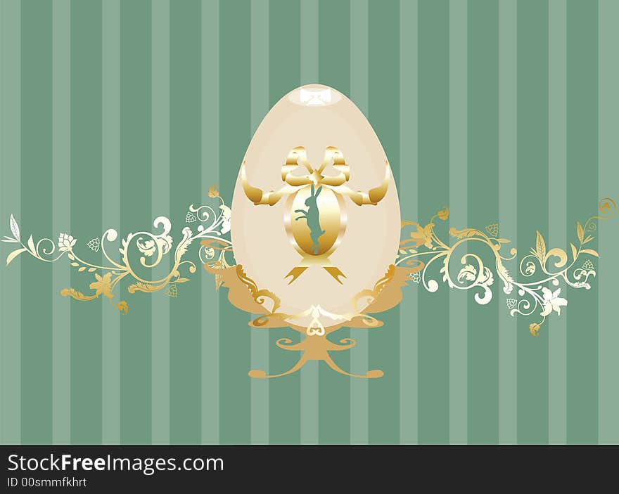 Easter  egg and bunny silhouette vector illustration. Easter  egg and bunny silhouette vector illustration