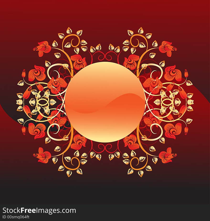 Beauty Floral background with glass button