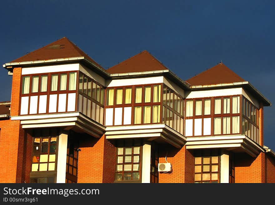 Modern building in Belgrade and with sky background