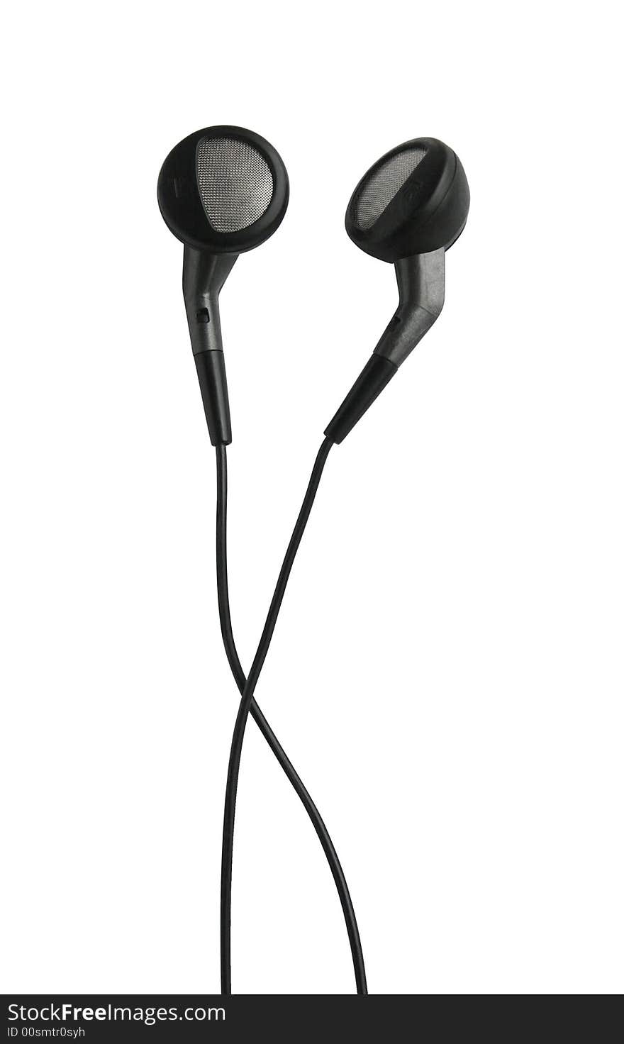 Small headphones on a white background