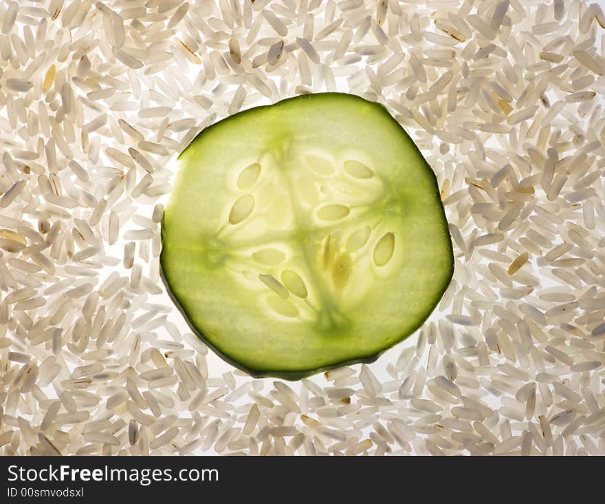 Sliced cucumber with rise