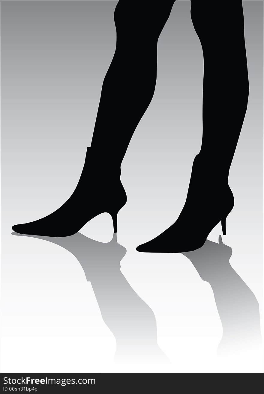 Legs of woman silhouette