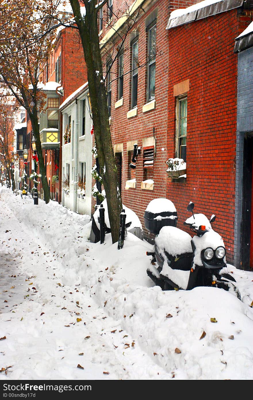 Stock image of a snowing winter at Boston, Massachusetts, USA. Stock image of a snowing winter at Boston, Massachusetts, USA