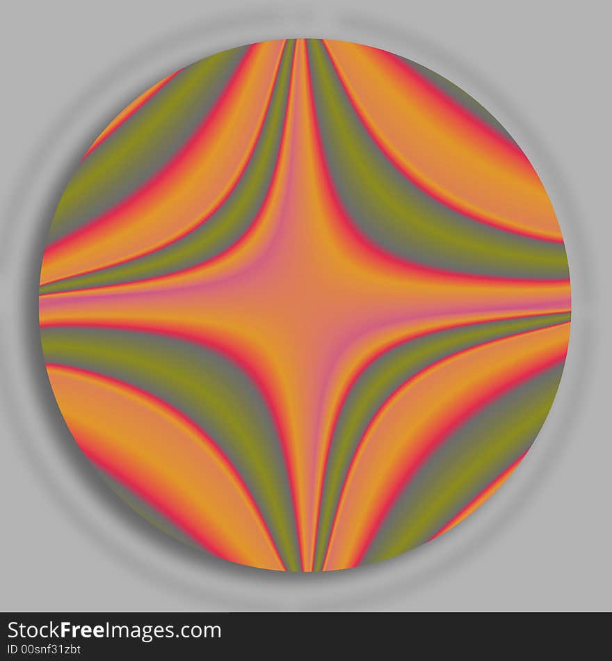 A spring fractal done in warm shades of orange and green with a hint of pink floating on a soft gray background. A spring fractal done in warm shades of orange and green with a hint of pink floating on a soft gray background.