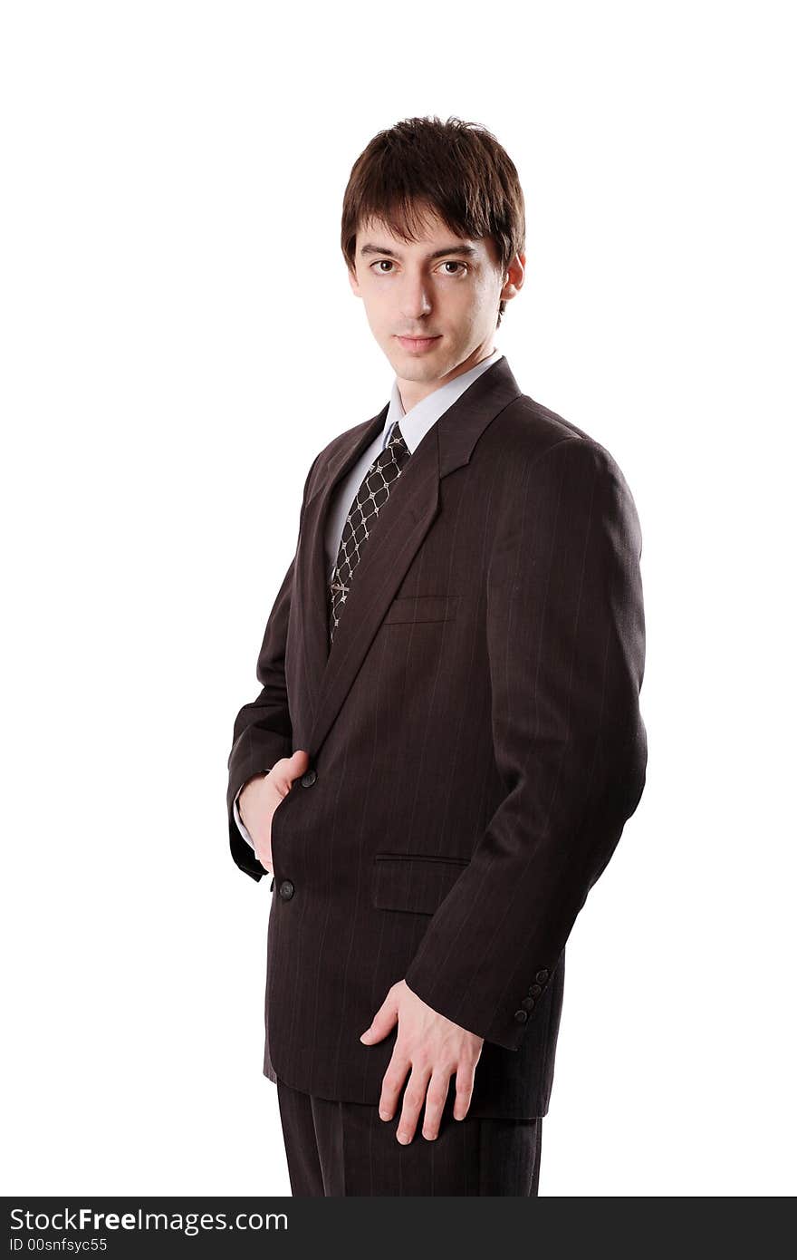 Young man in dark suit