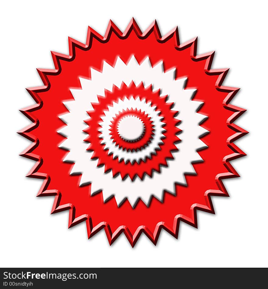 Red and white concentric circles on white background. Red and white concentric circles on white background