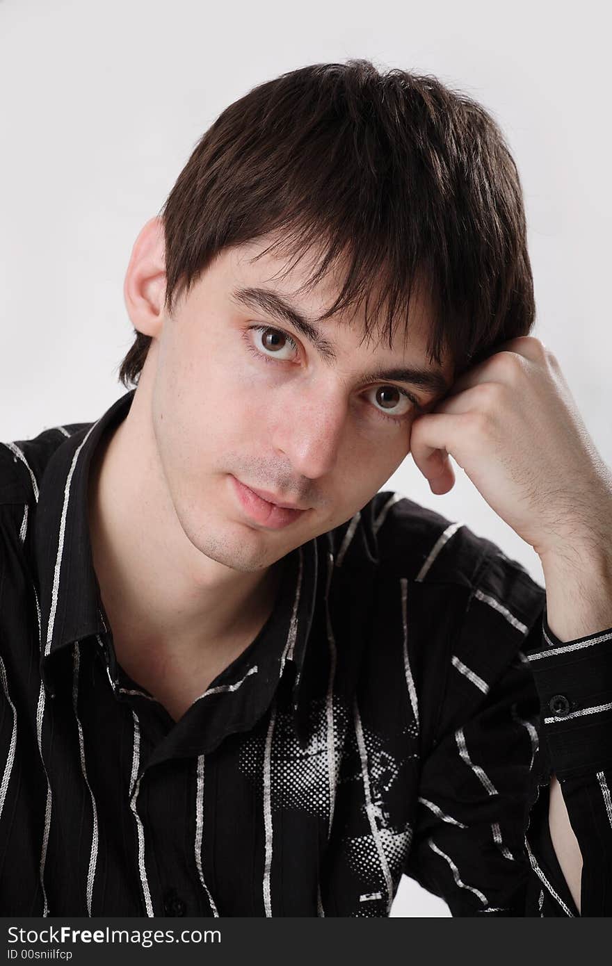 Young man in dark shirt