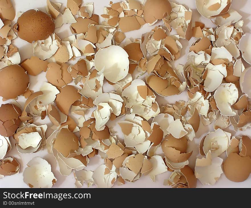 Broken eastern eggs shells, Easter delicate egg background. Broken eastern eggs shells, Easter delicate egg background