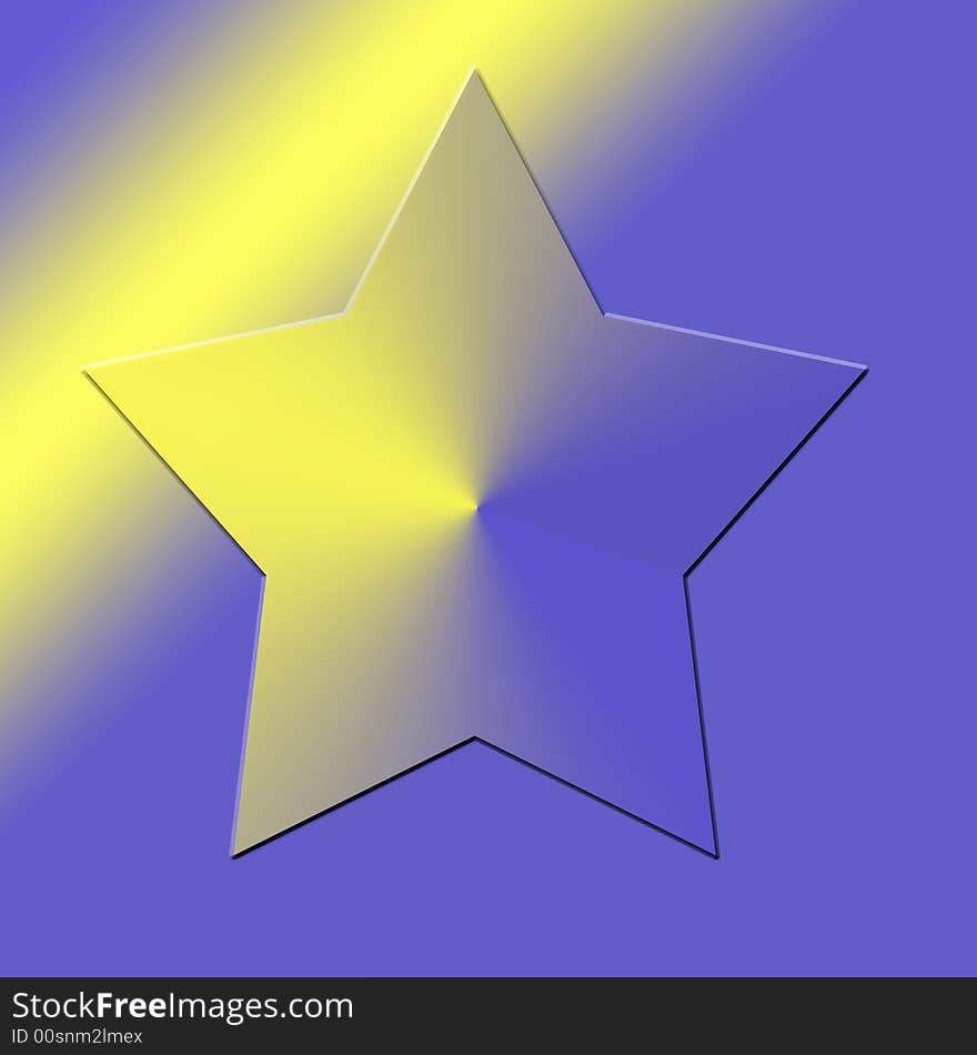 Square abstract ilustration with purple and yellow star and purple and yellow graient background. Square abstract ilustration with purple and yellow star and purple and yellow graient background