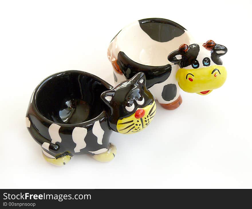 Cat and cow - decorative figures