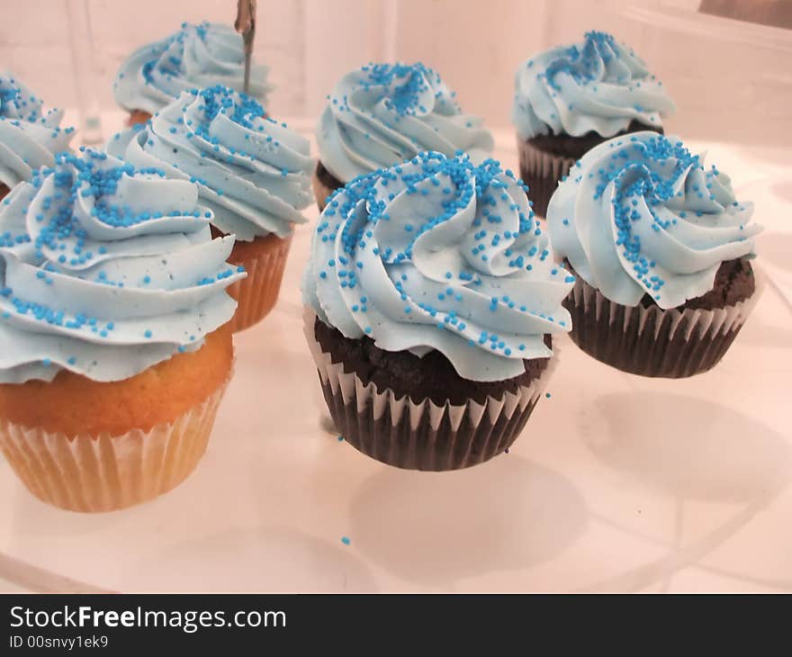 Bright Blue Cupcakes