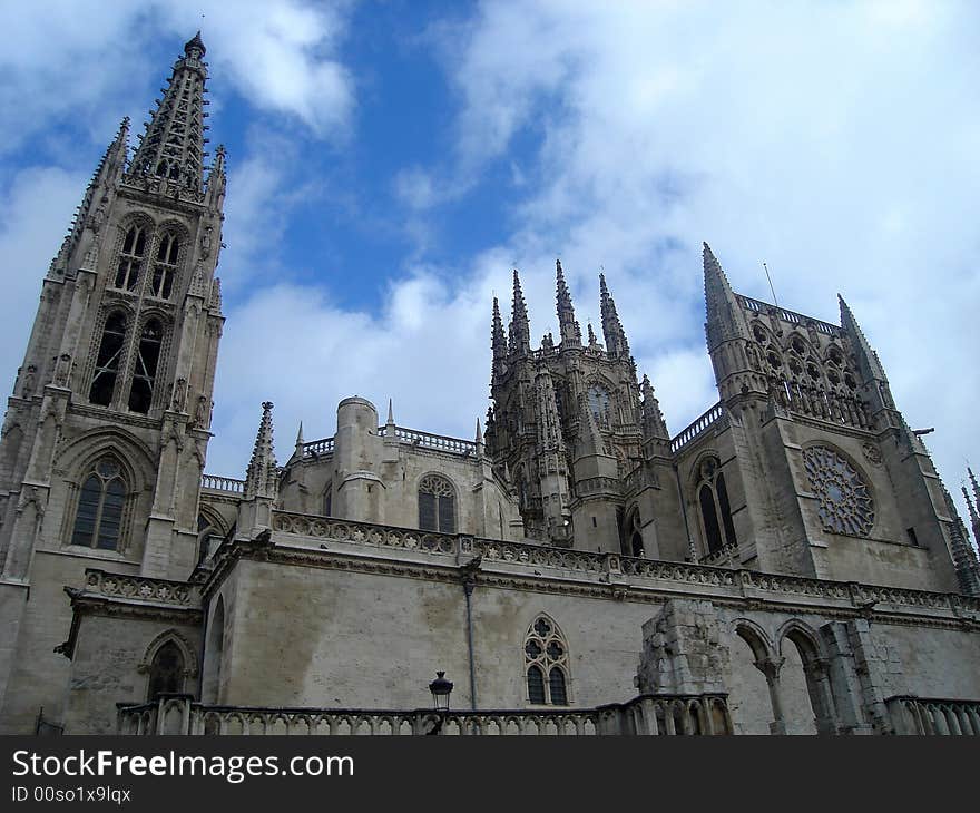 Colours of sky and Burgos cathedral, Spain. Colours of sky and Burgos cathedral, Spain