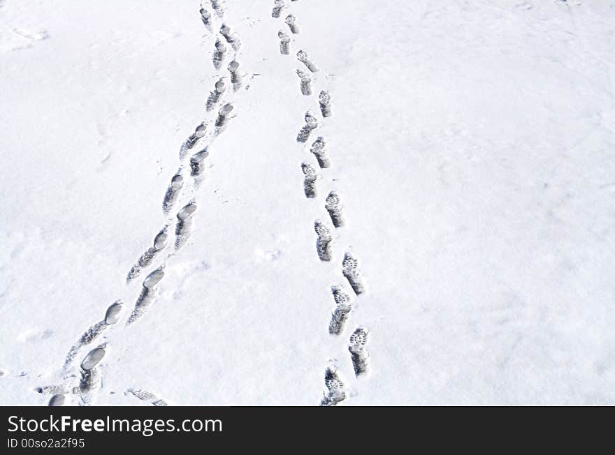 Footsteps on snow