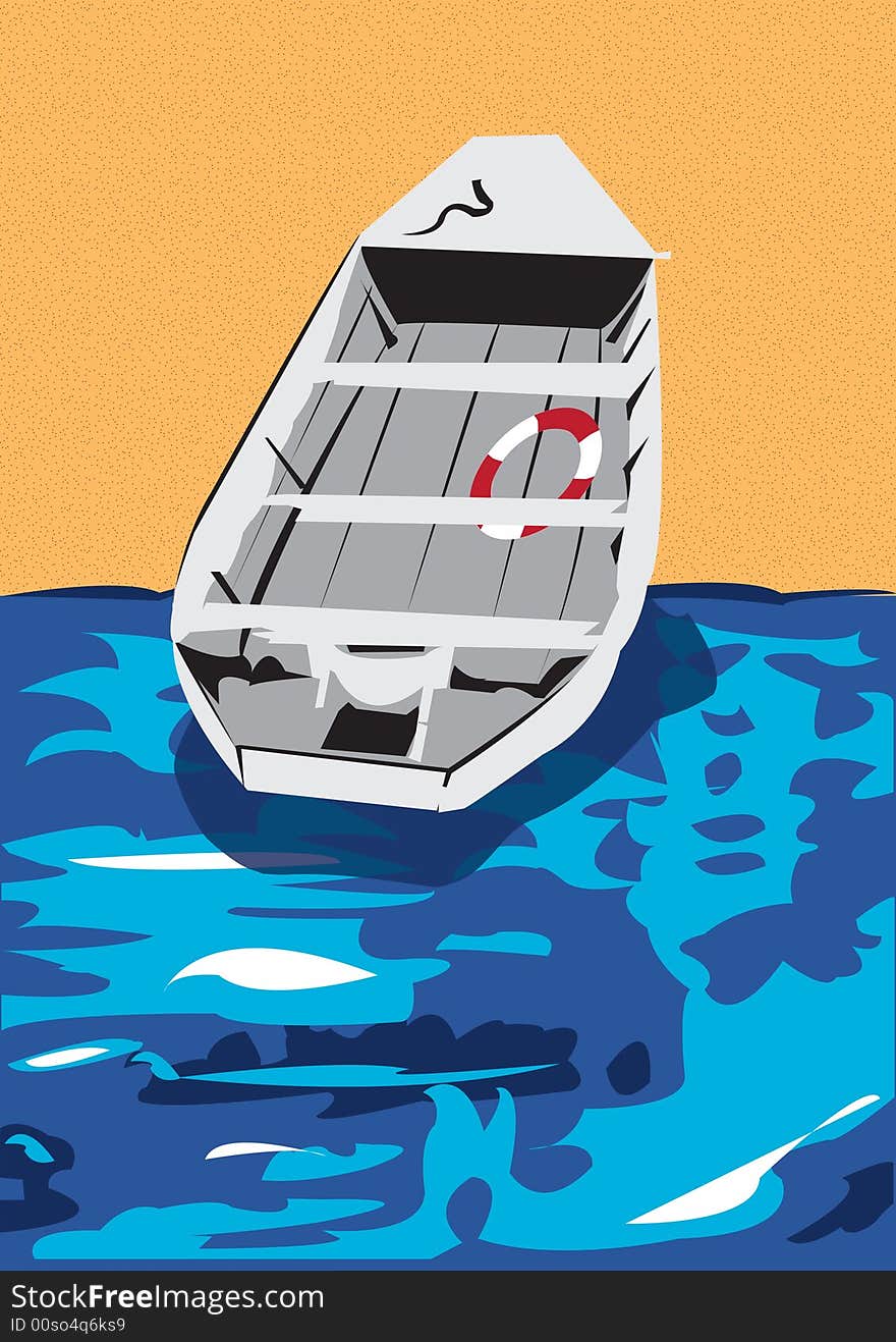 Illustration of a boat on the beach. Illustration of a boat on the beach