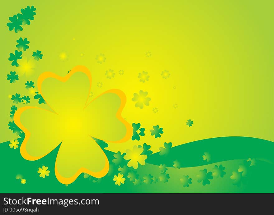 Fresh green clover abstract St. Patrick postcard