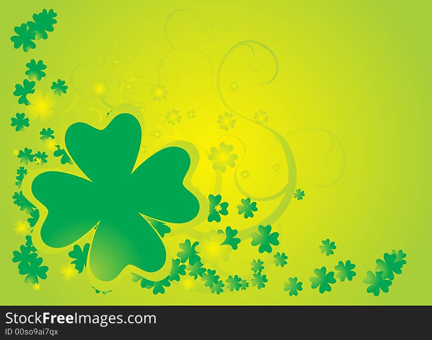 Green clover dream abstract border