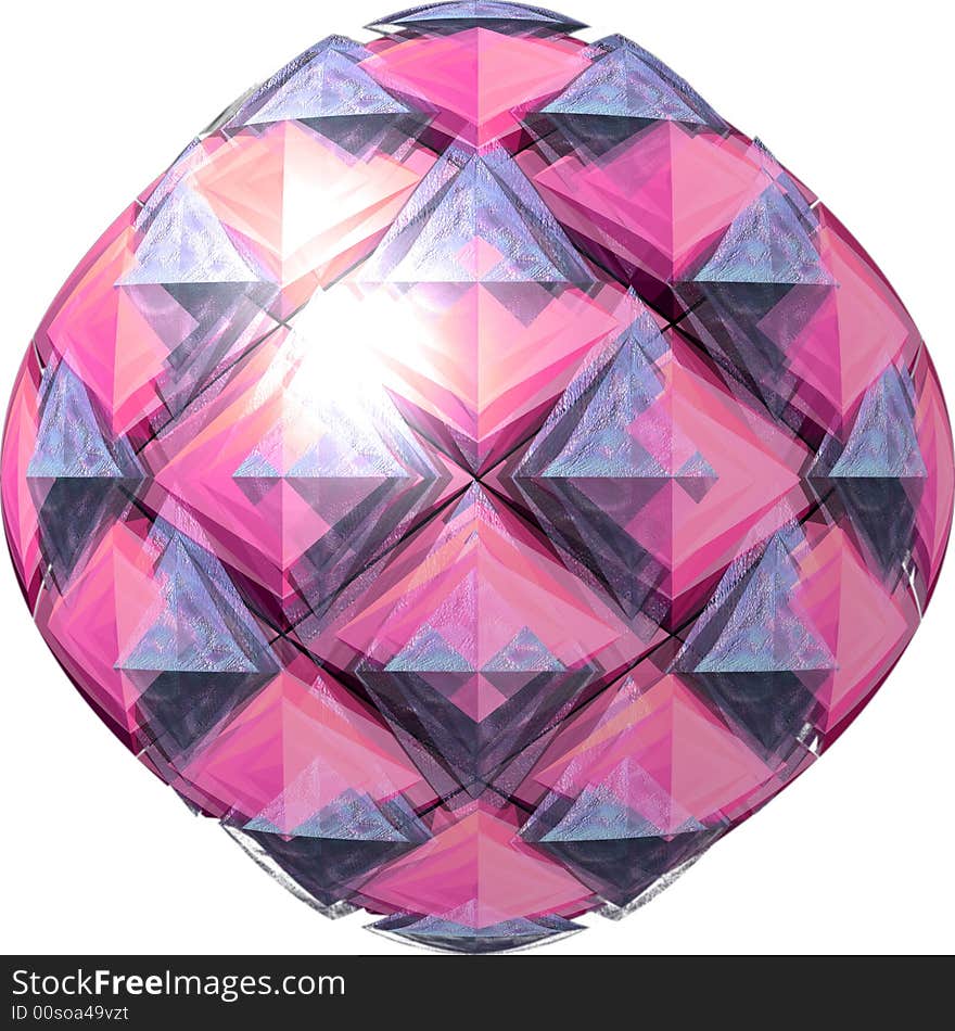 Colorful ball isolated on white background. Illustration made on computer.