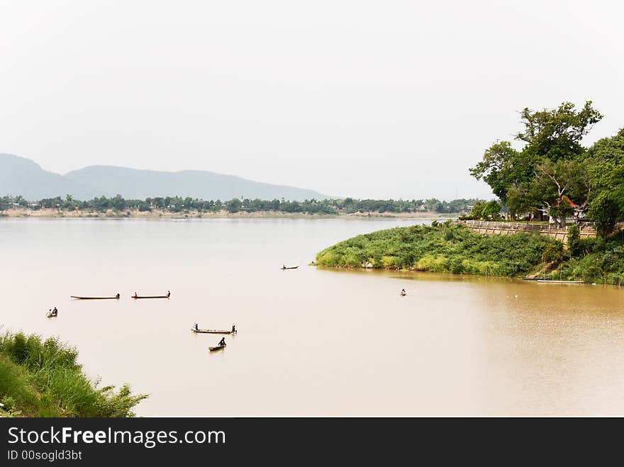 Mekong river boatmen