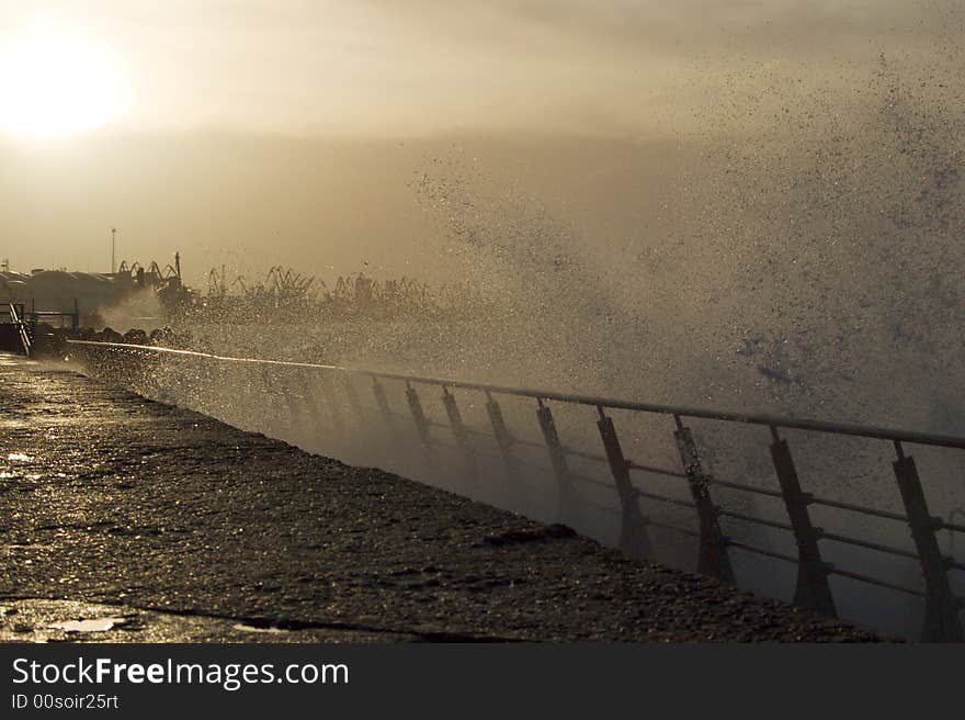 Early morning storm in port