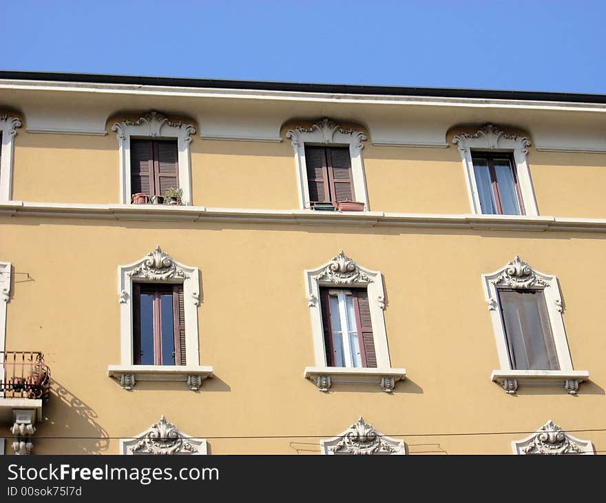 A part of an old building in Milan. A part of an old building in Milan