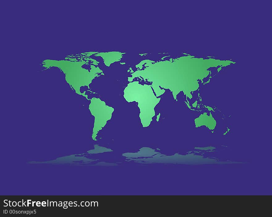 Illustration of the Earthmap showing all continents