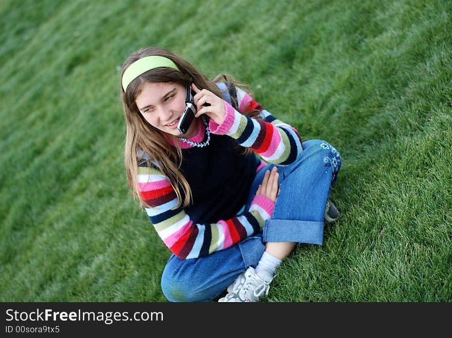 Young Girl And Cellphone