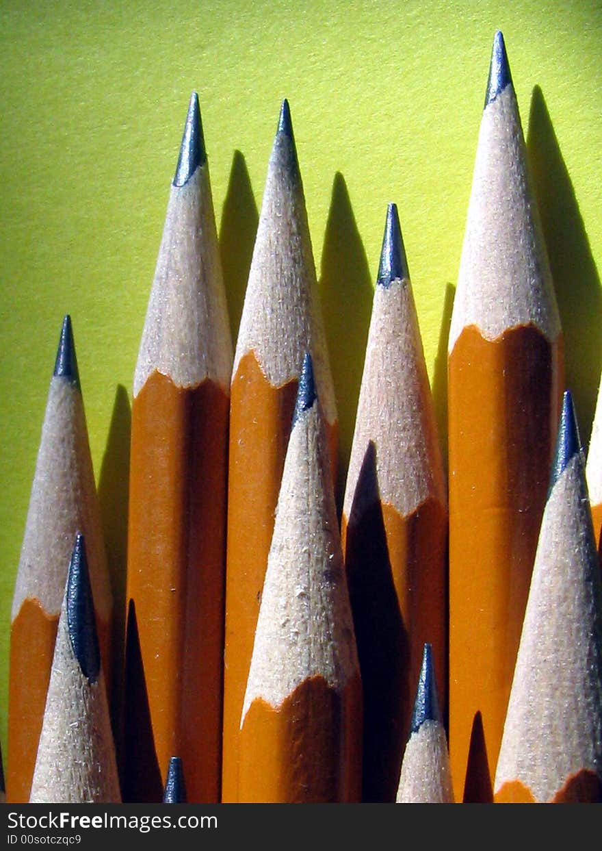 Stack of sharpened pencils