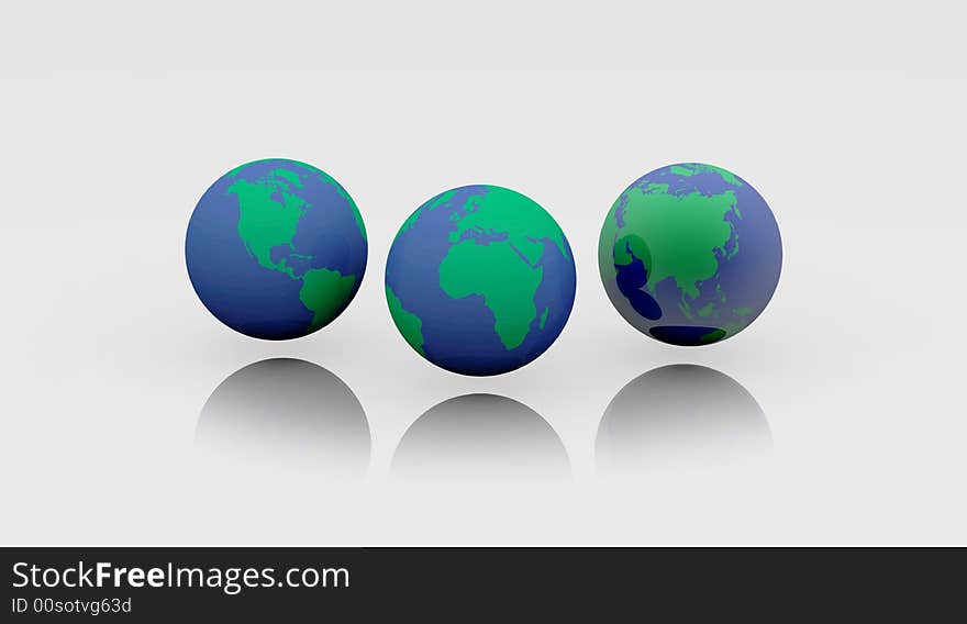 Illustration of a Earthmap made in 3D. Illustration of a Earthmap made in 3D