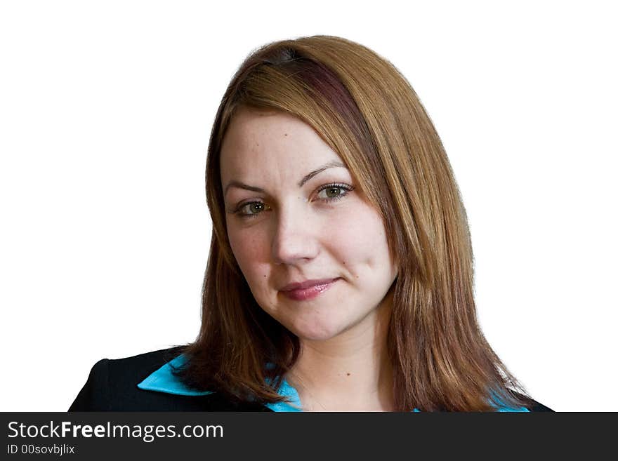 Business woman in a suit with a phone and notepad. Business woman in a suit with a phone and notepad