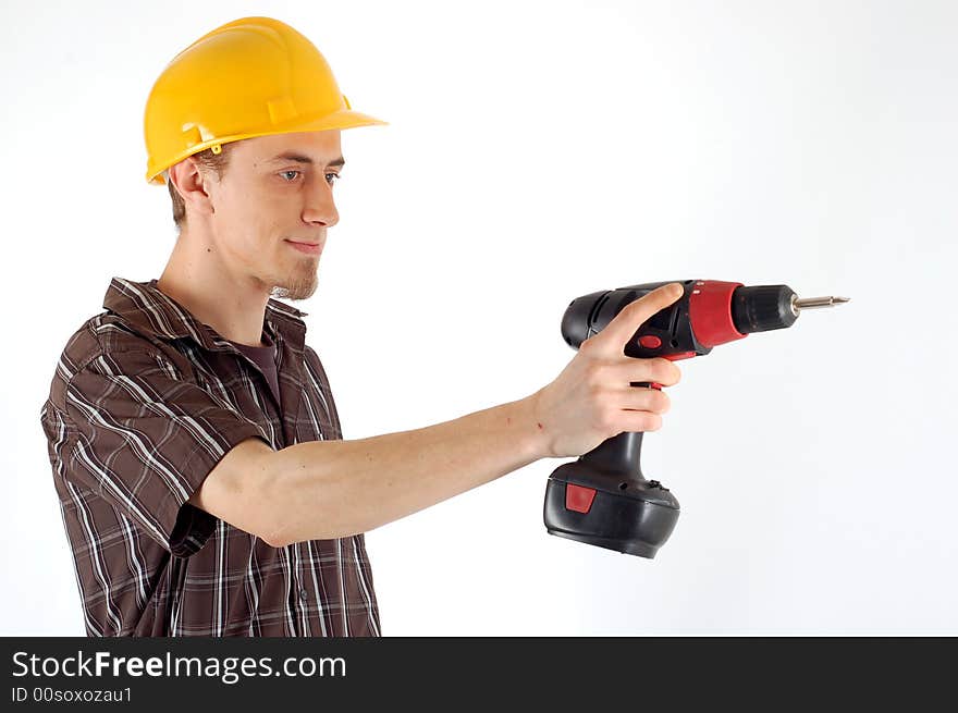 Worker isolated on white background. Worker isolated on white background