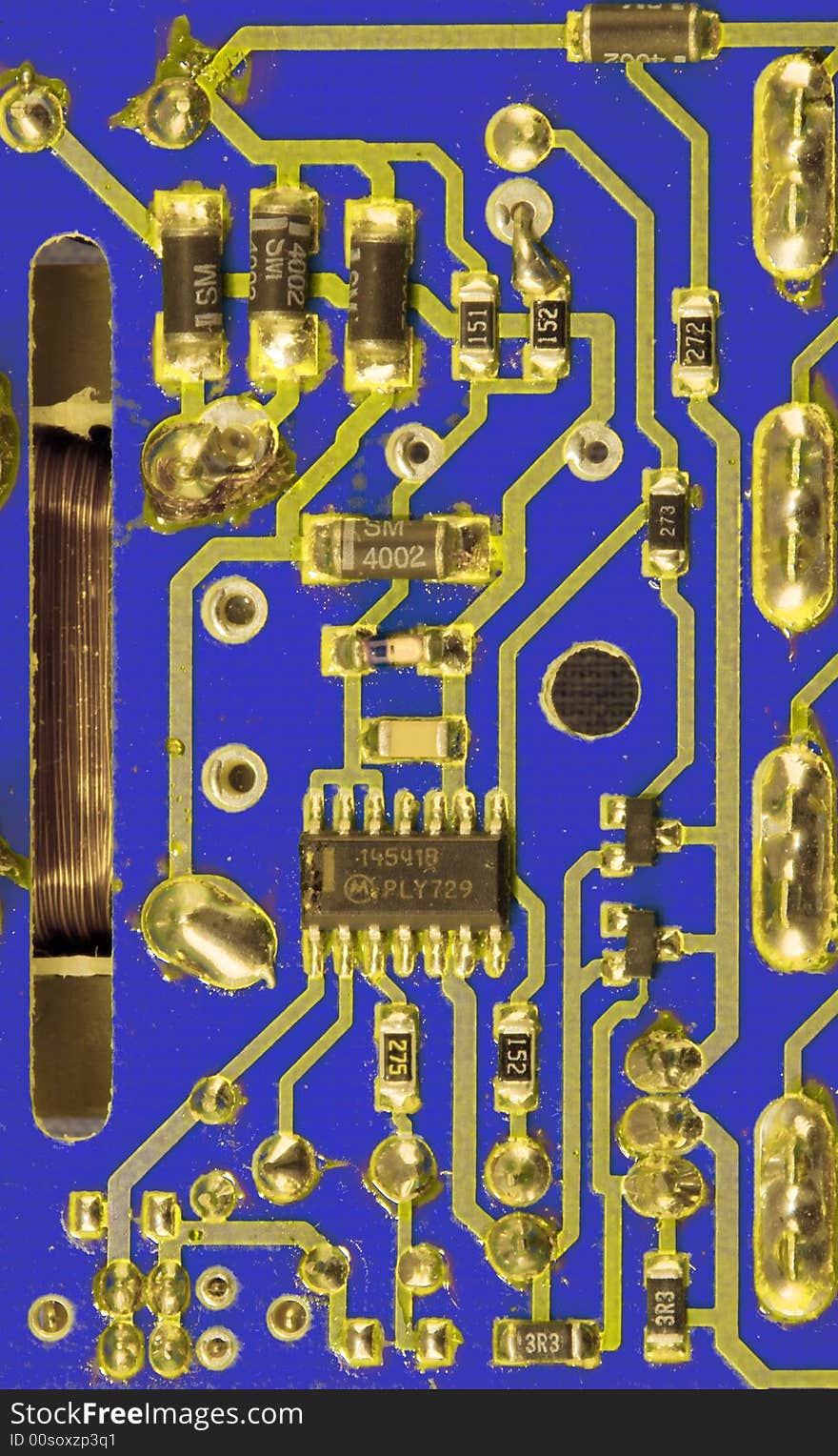 Macro photo of an electronic board