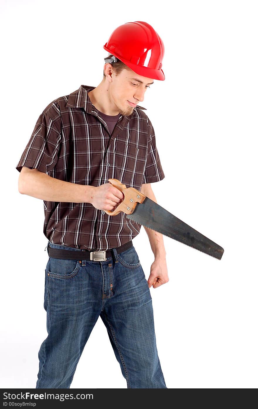 Worker isolated on white background. Worker isolated on white background