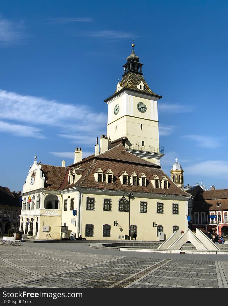 The city center is marked by the mayor's former office building and the surrounding square, which includes one of the oldest buildings in Braşov,. The city center is marked by the mayor's former office building and the surrounding square, which includes one of the oldest buildings in Braşov,