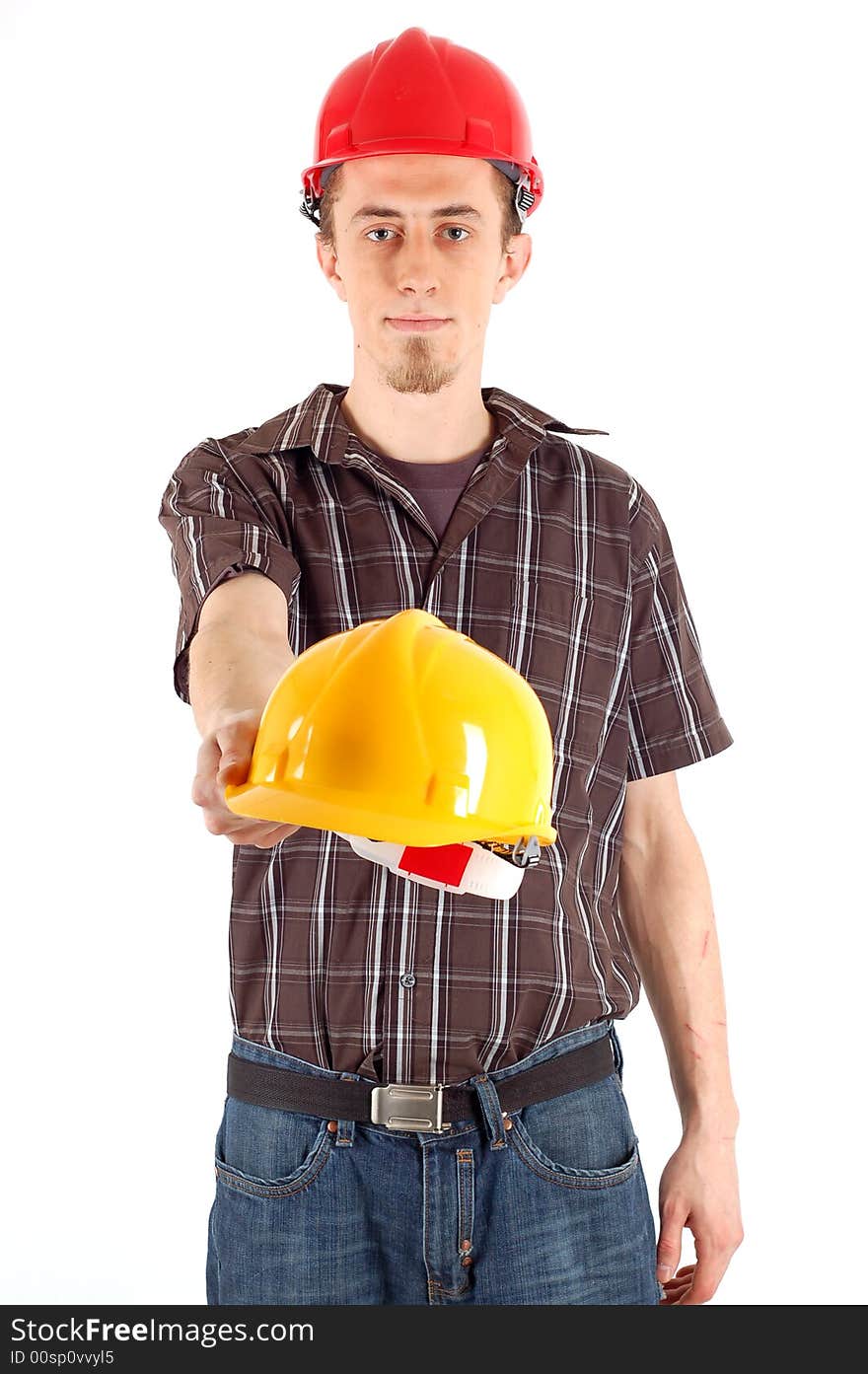 Worker isolated on white background. Worker isolated on white background