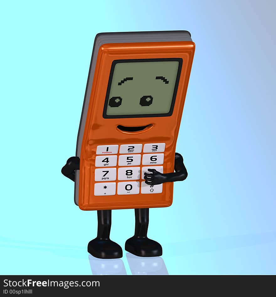 A multicolored cell phone with arms and legs
Image contains a Clipping Path. A multicolored cell phone with arms and legs
Image contains a Clipping Path