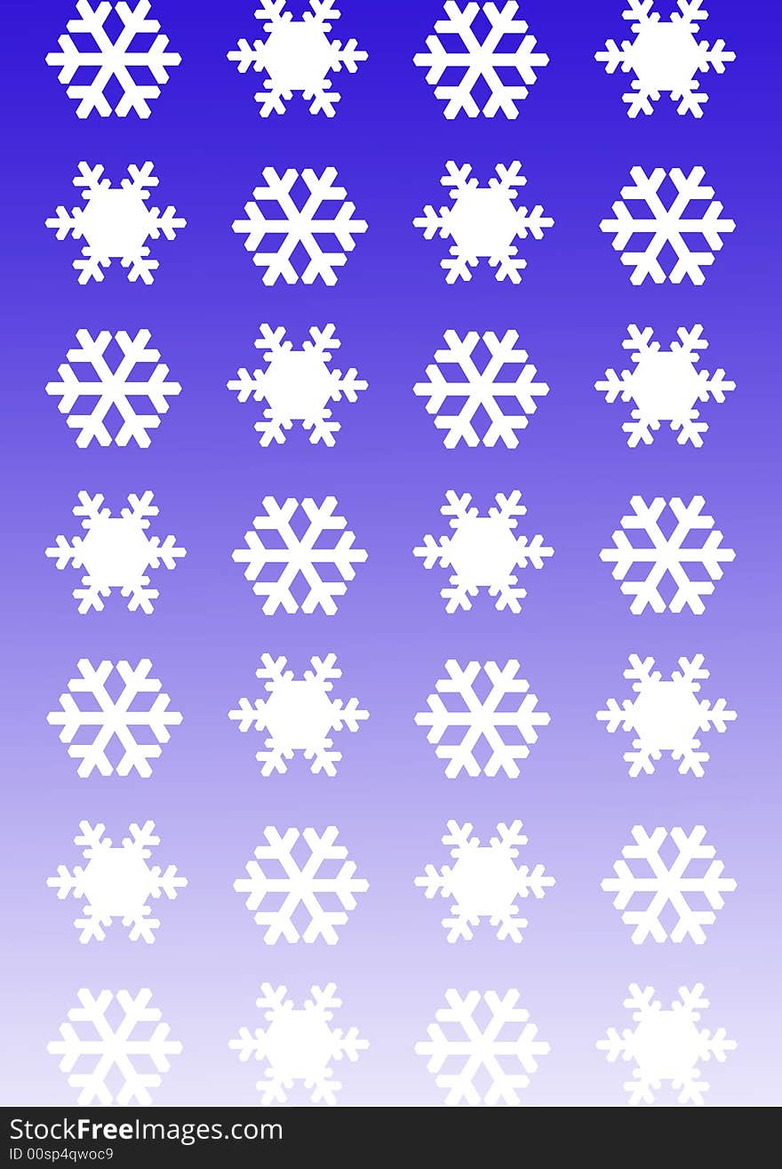 Computer generated illustration of a texture with snowflakes. Computer generated illustration of a texture with snowflakes