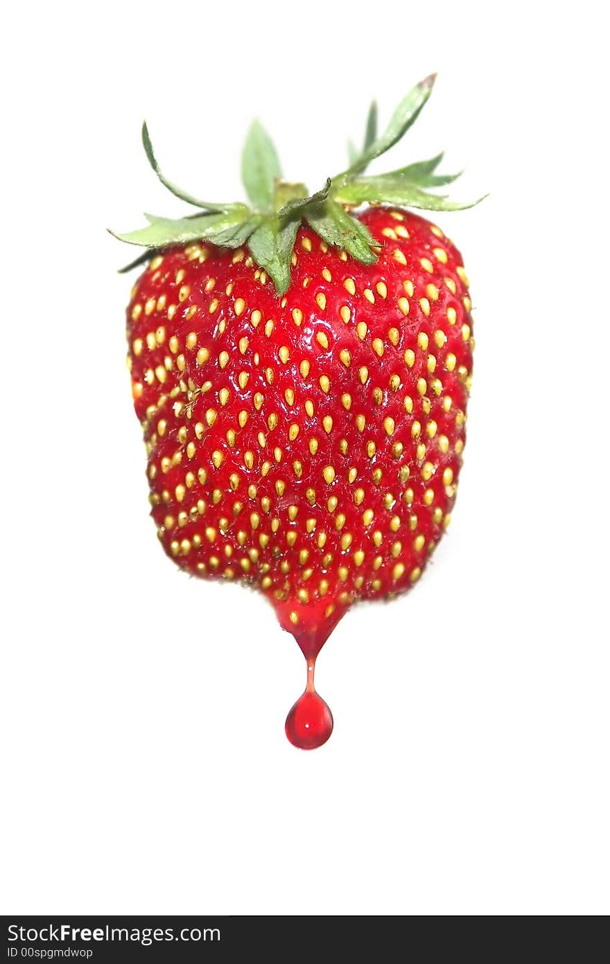 Strawberries with drops