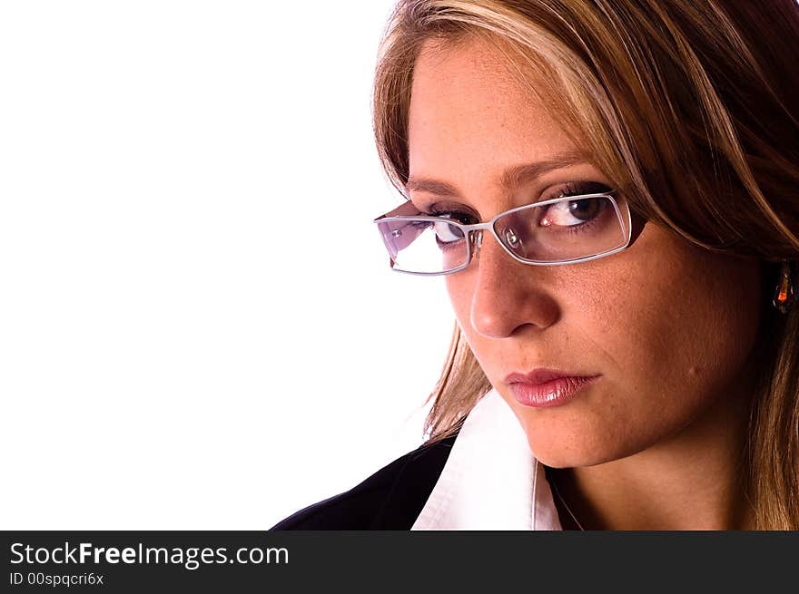 Beautiful woman with glasses