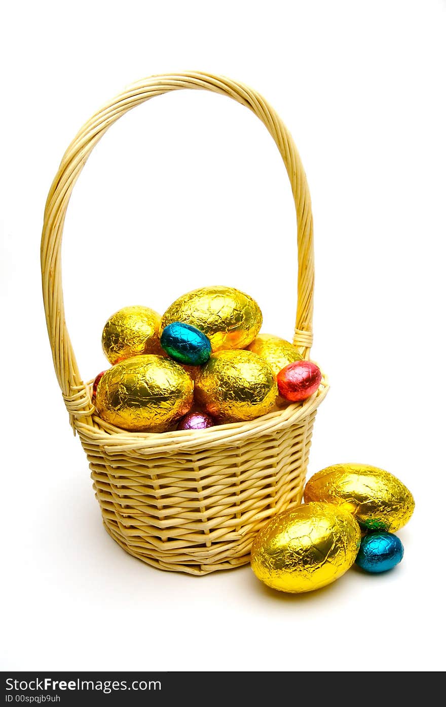 A shot of easter eggs isolated on a white background