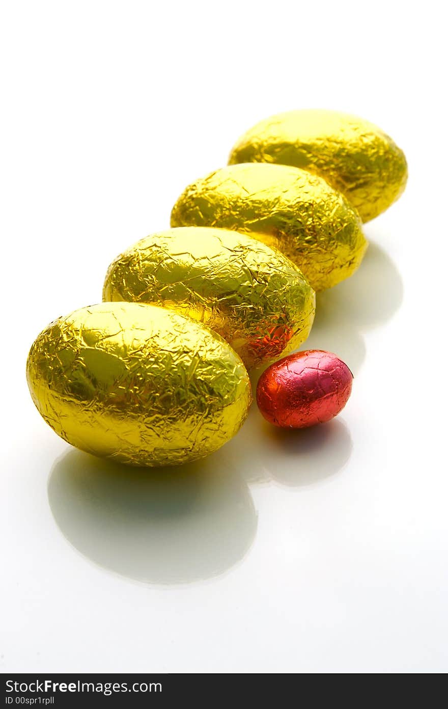 A shot of easter eggs isolated on a white background