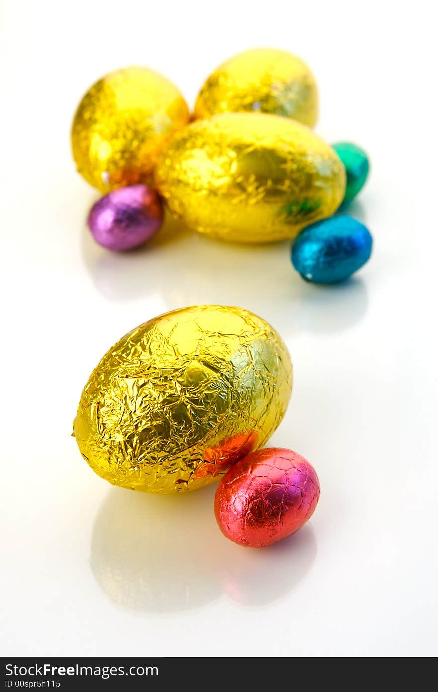 A shot of easter eggs isolated on a white background