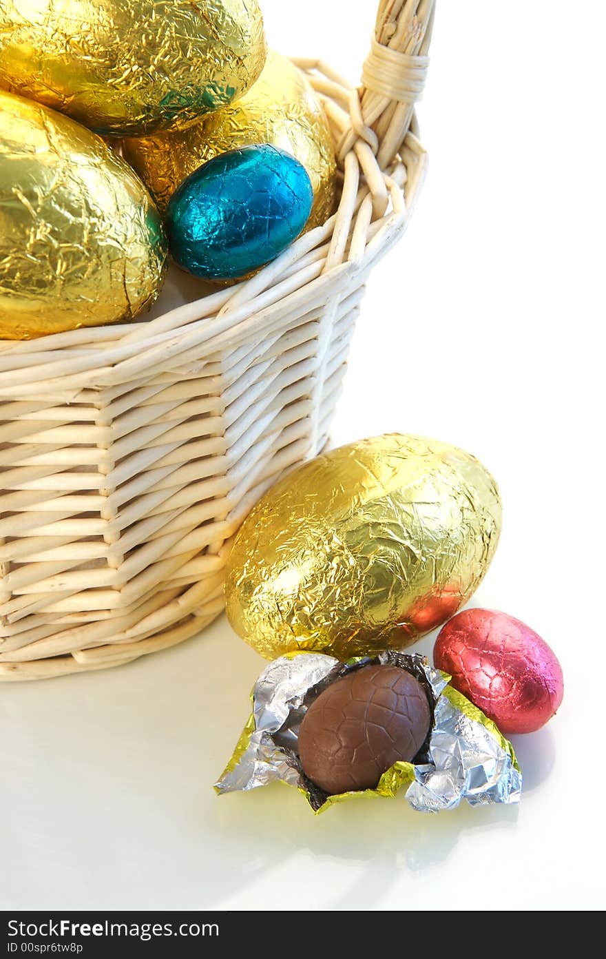 A shot of easter eggs isolated on a white background