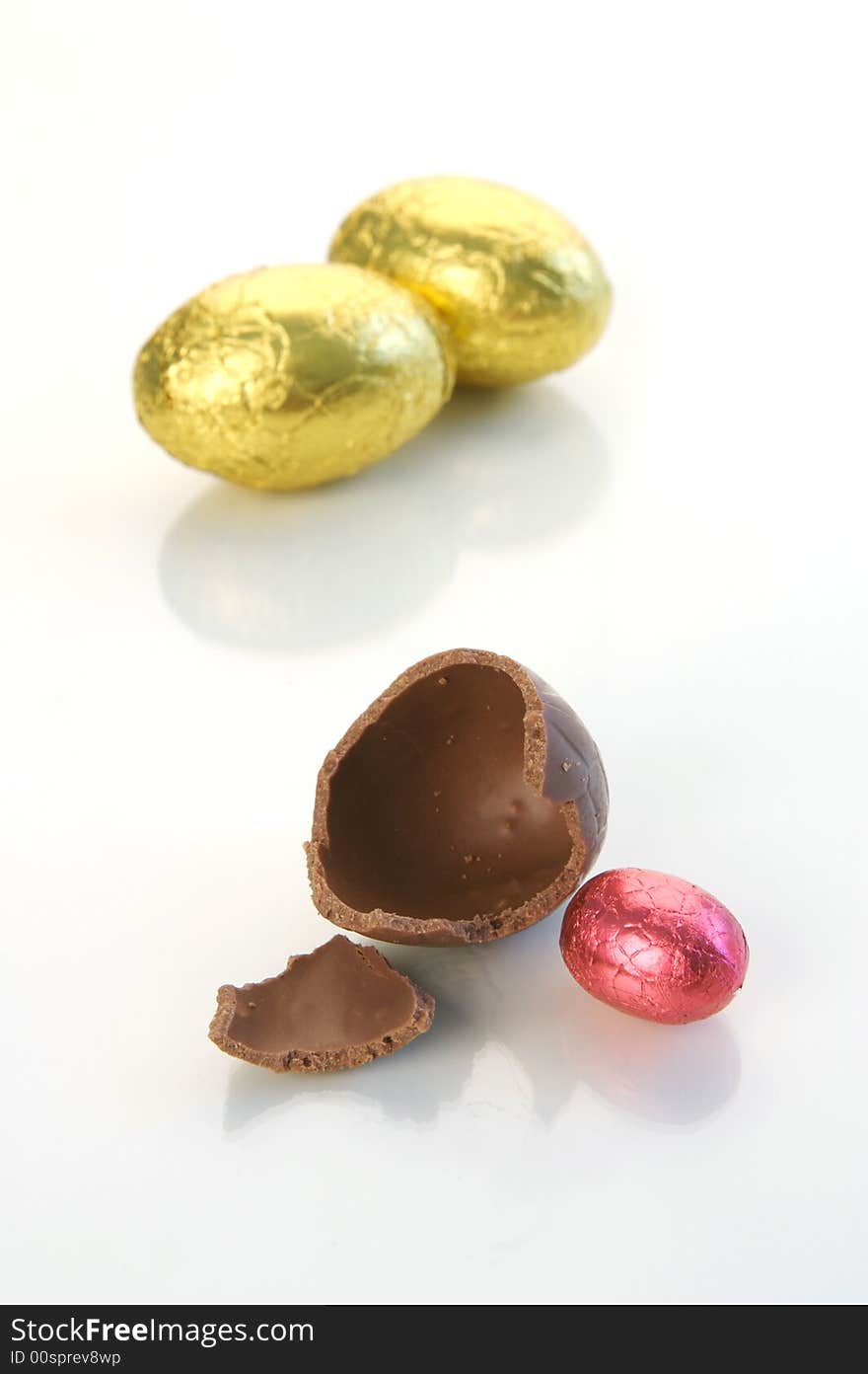 A shot of easter eggs isolated on a white background