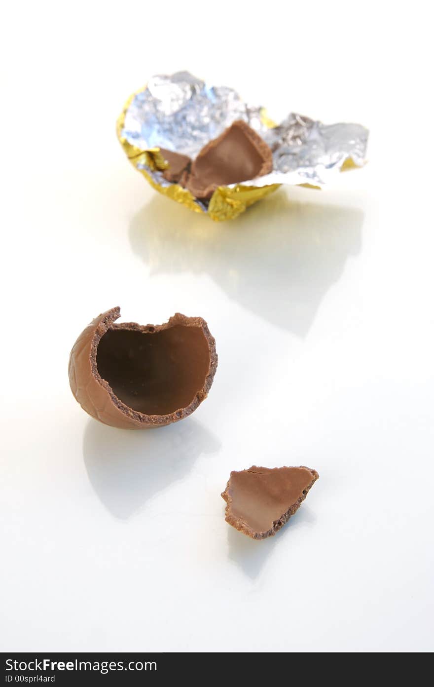 A shot of easter eggs isolated on a white background