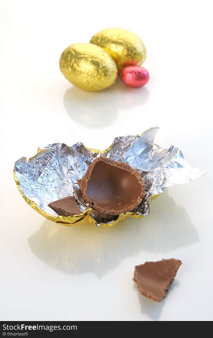 A shot of easter eggs isolated on a white background