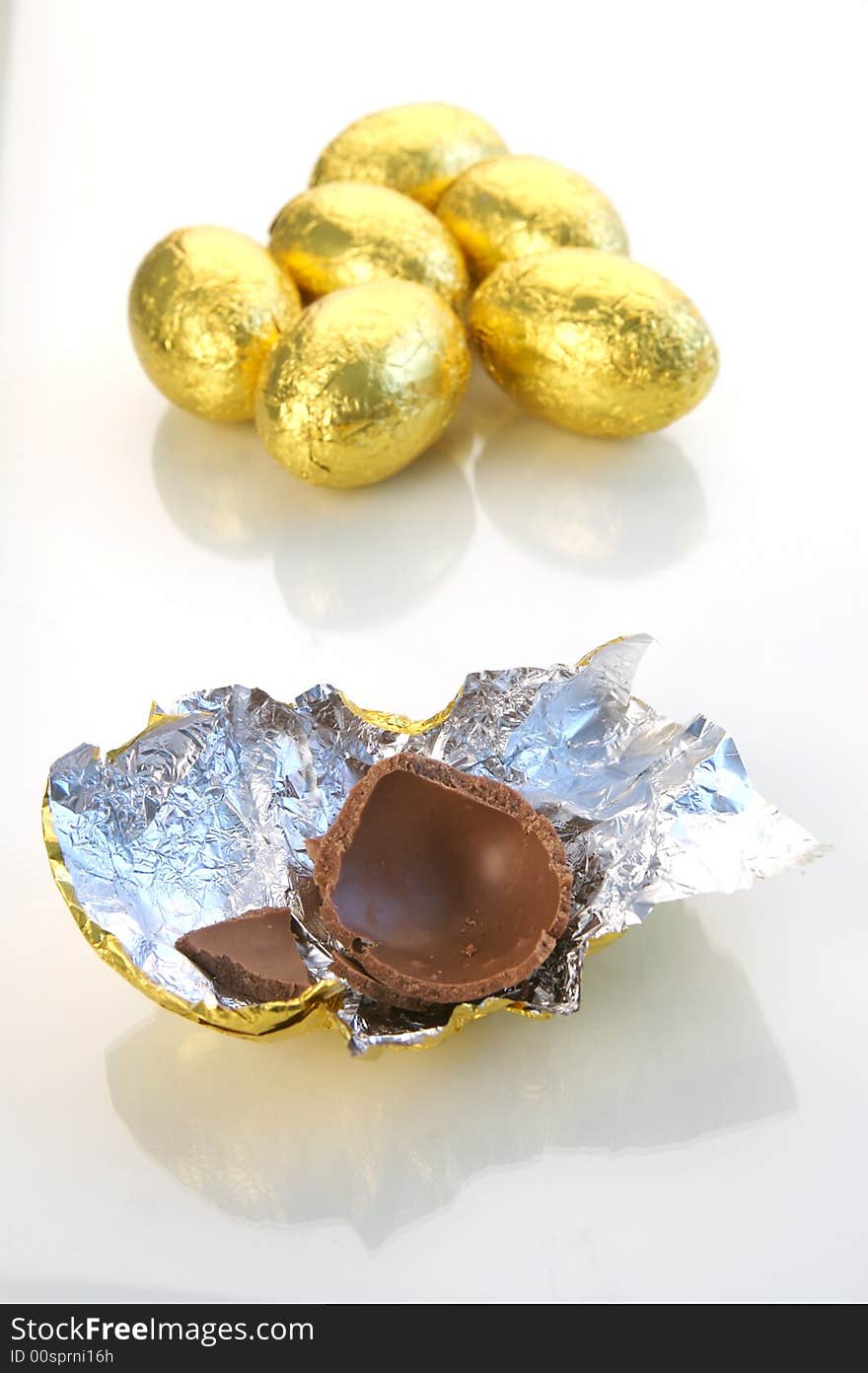 A shot of easter eggs isolated on a white background